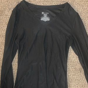 Polyester v neck long sleeve